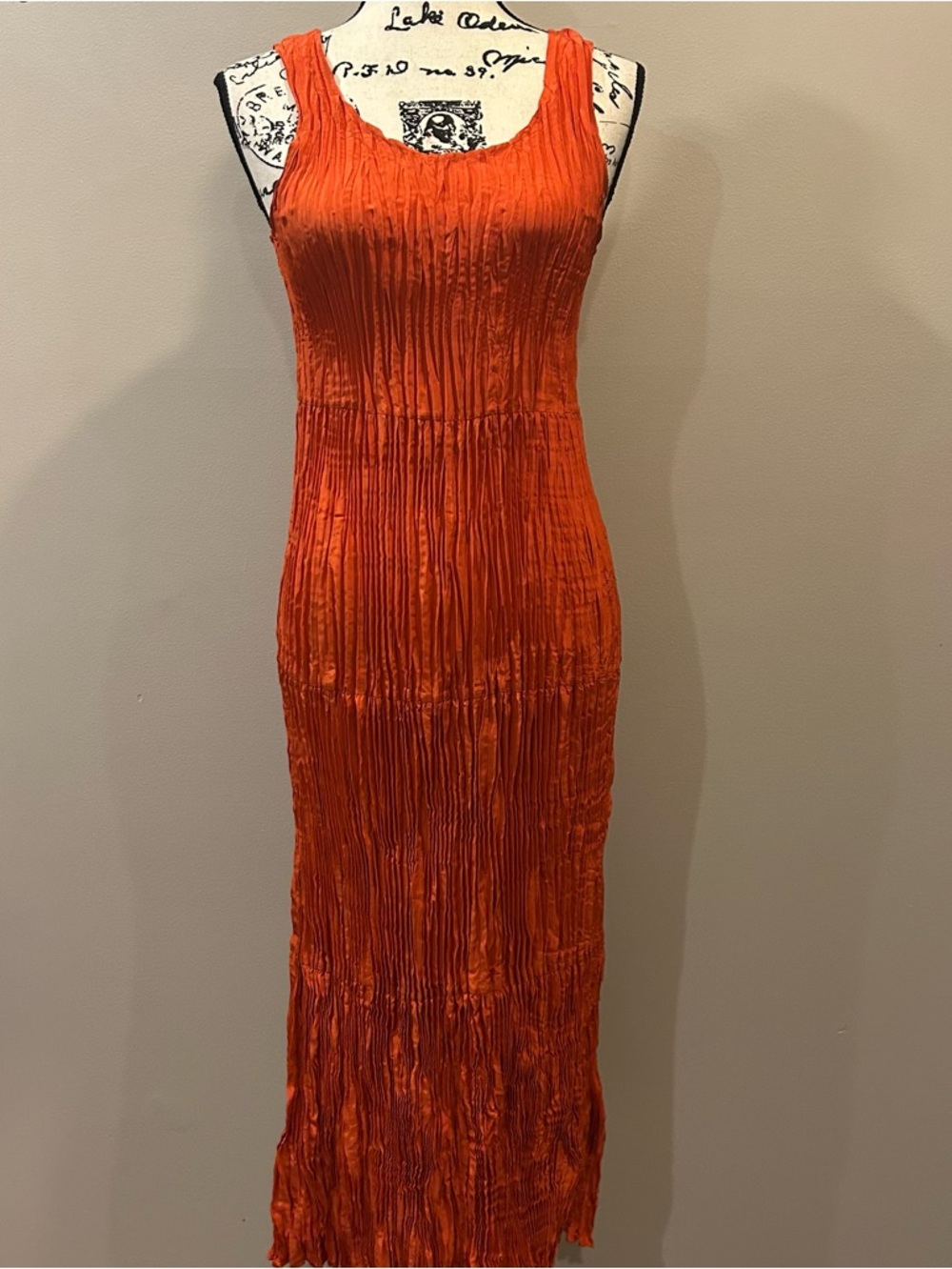 Eileen Fisher Crinkle Silk Tiered Midi Dress